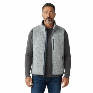 B10 Men’s Free Country Full Zip Preppy Casual Fleece Vest Jacket L